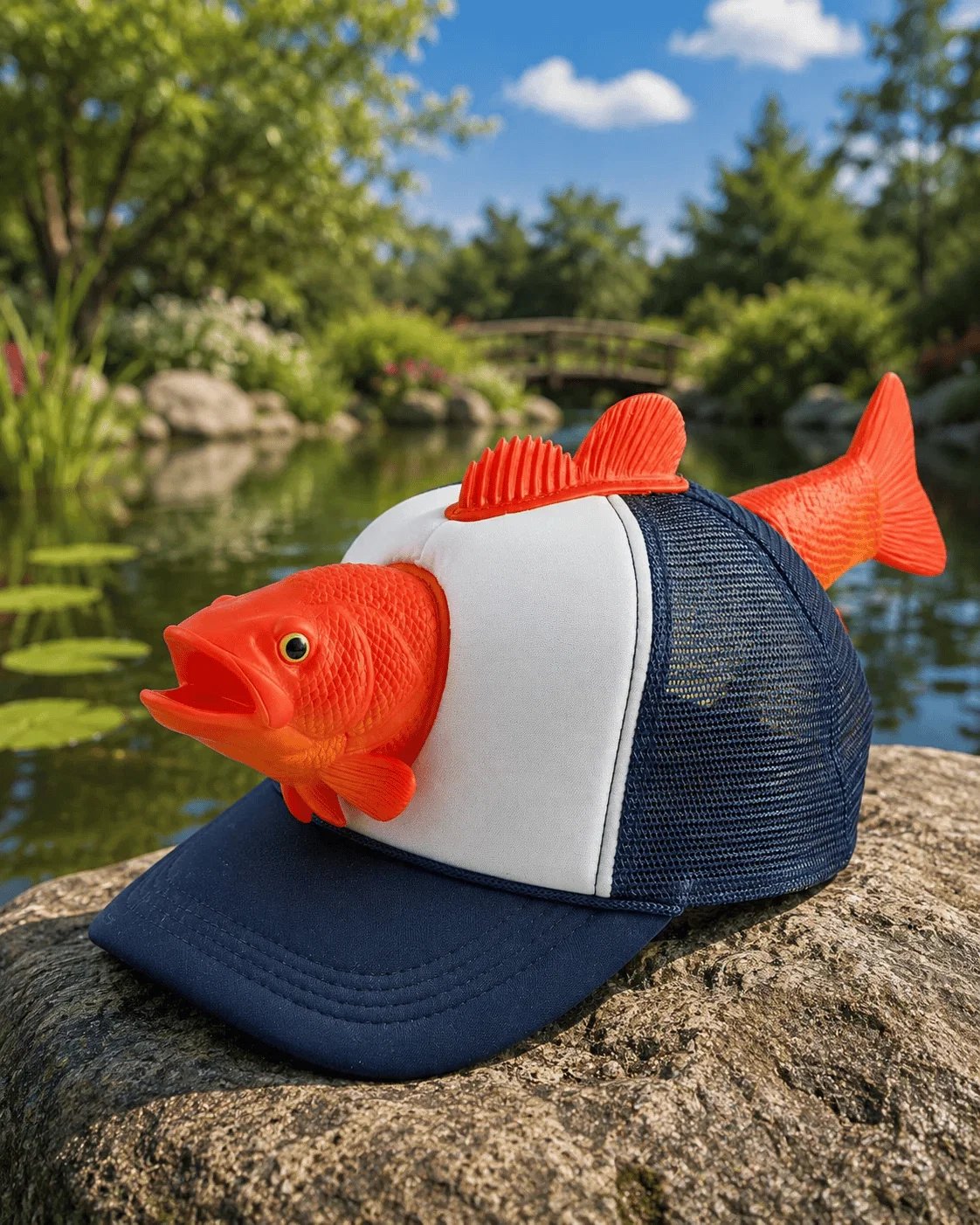 💯Funny 3D Bass Fish Trucker Hat – Unique Gift for Dads & Fishing Lovers