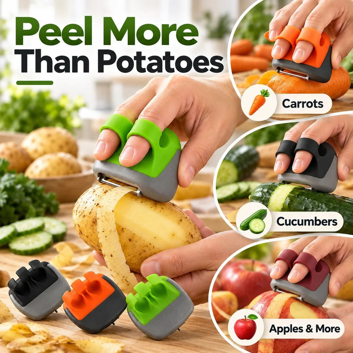2-Piece Palm Vegetable Peeler 🥔 – Soft-Grip Fruit & Veggie Tool