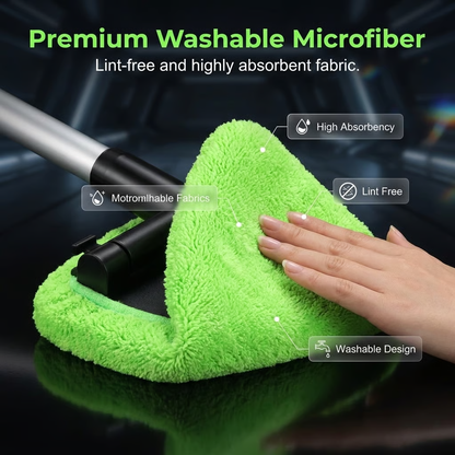 🚗 Extendable Windshield Cleaner – 180° Rotating Head & 4 Washable Pads