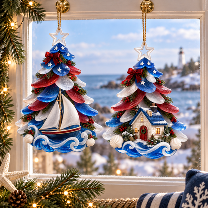Coastal Christmas Tree Ornaments 🌊 – Patriotic Seaside Designs for 2026