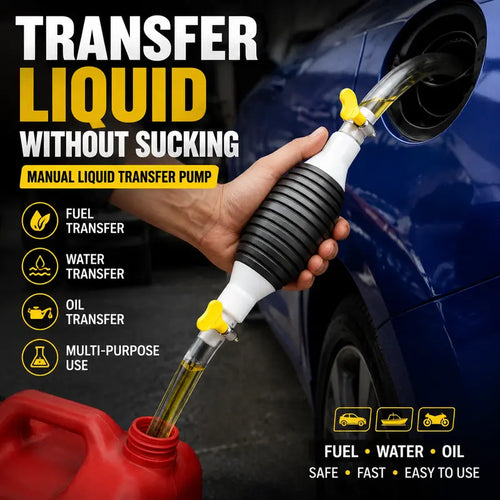 Manual Liquid Transfer Pump ⛽ – 1m Hose & 2 Clamps