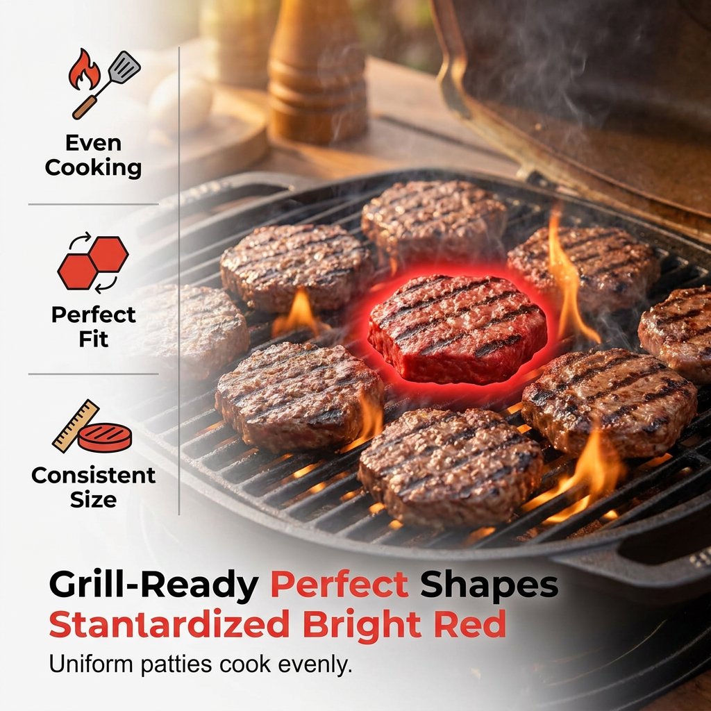 8-Cavity Burger Prep Tray 🍔 – Silicone Patty Maker for Shaping, Storing & Freezing