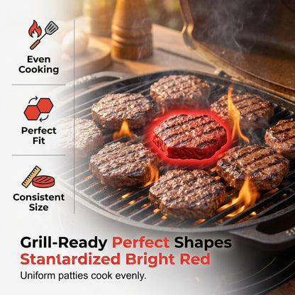 8-Cavity Burger Prep Tray 🍔 – Silicone Patty Maker for Shaping, Storing & Freezing