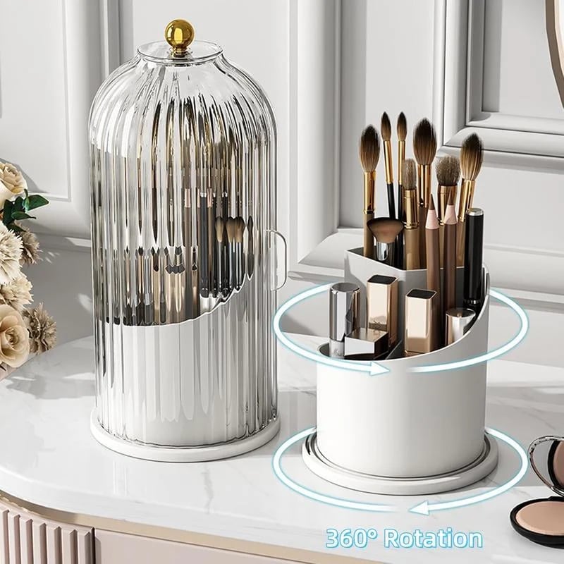 🪥 Covered Toothbrush Organizer – Dustproof Bathroom & Makeup Brush Storage