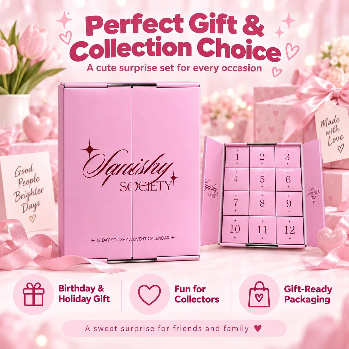 Pink Squishy Christmas Countdown 🎀 – 24 Days of Soft & Satisfying Surprises