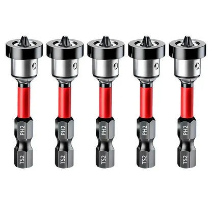 🔩 5-Pack PH2 Magnetic Drywall Screw Setter Bits with Depth Control Stop