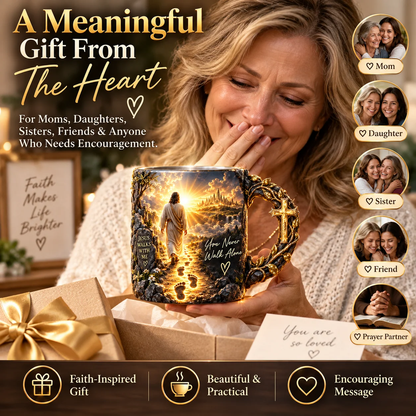 🔥 Last Day 49% OFF 🔥 ✝️ Jesus Walks With Me™ — Heat-Reveal Faith Mug | You Are Never Alone