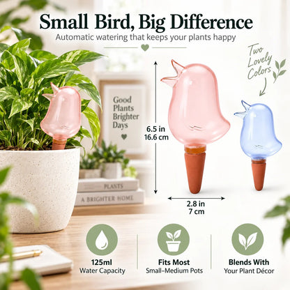 💧 Keep Plants Hydrated While You’re Away – Adjustable Blue Plant Watering Stakes, 4-Pack