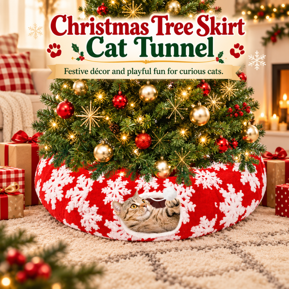🎄 Christmas Tree Cat Tunnel – Festive Hideaway for Playful Cats