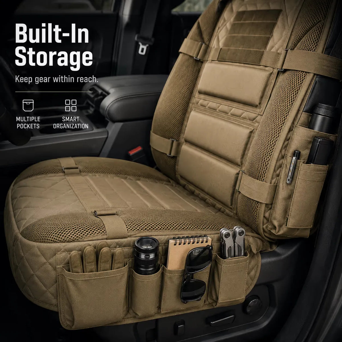 🎖️ Military‑Style Auto Seat Protectors｜Universal Fit Heavy‑Duty Cushion For Long‑Drive Vehicle Owners