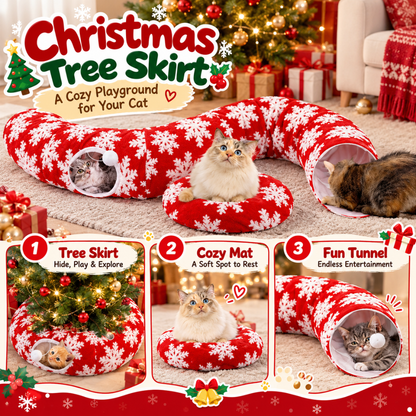 🎄 Christmas Tree Cat Tunnel – Festive Hideaway for Playful Cats