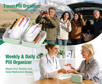 💊 A8 Waterproof Pill Organizer – Crush-Resistant 7–14 Day Storage Pouch