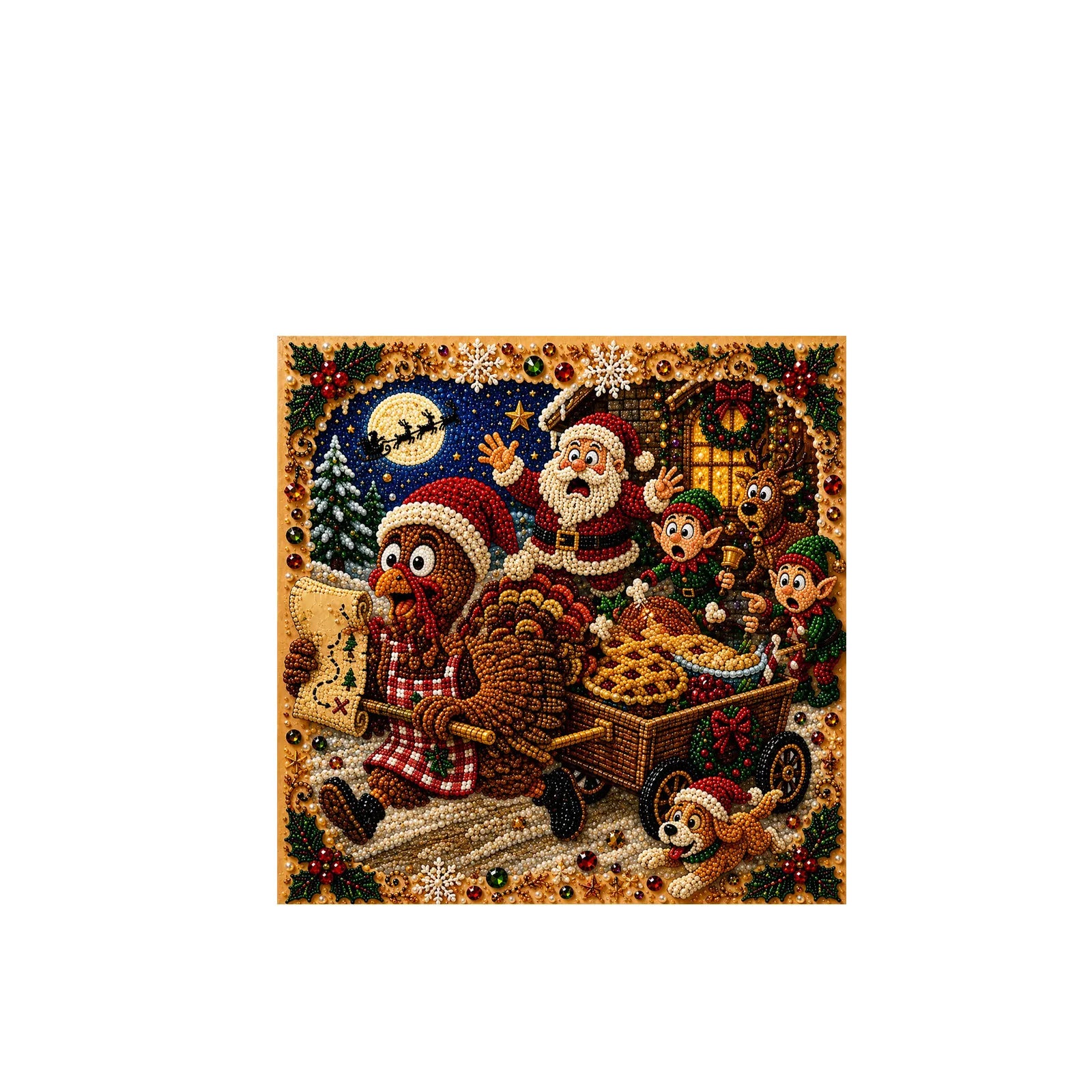 ✨Complete Craft Tools Holiday‑Themed Wooden Frame Decor Art