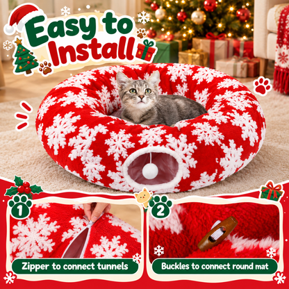 🎄 Christmas Tree Cat Tunnel – Festive Hideaway for Playful Cats