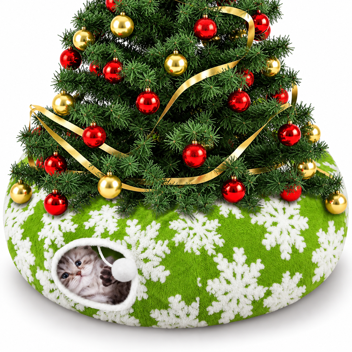 🎄 Christmas Tree Cat Tunnel – Festive Hideaway for Playful Cats
