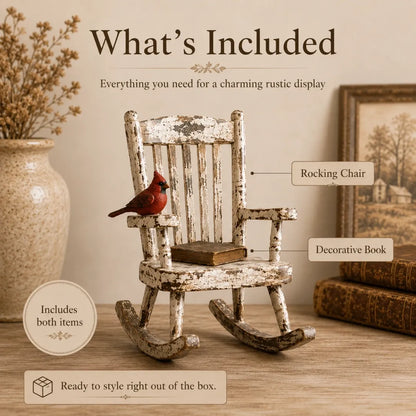 Rustic Cardinal Rocking Chair Decor