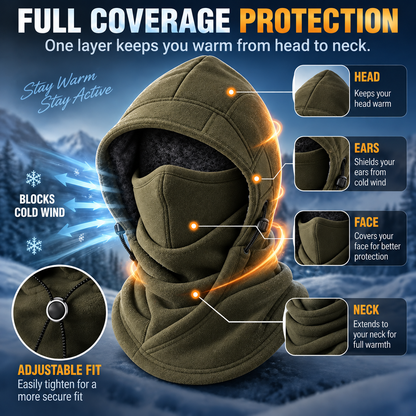 🥶 Fleece Balaclava Hood – Full Face & Neck Winter Protection for Outdoor Adventures