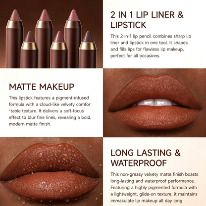 6pcs/set Long-lasting Matte Brown Lipstick
