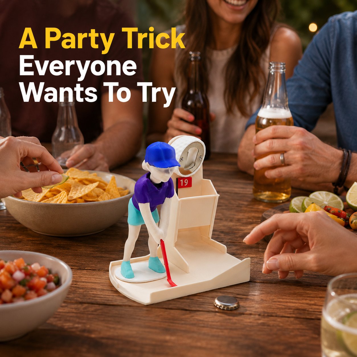 Interactive Golf Bottle Opener - Turn Every Drink Into A Mini Game