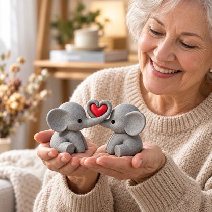 🐘 Elephant Couple Heart Decor – A Sweet Symbol of Love & Togetherness