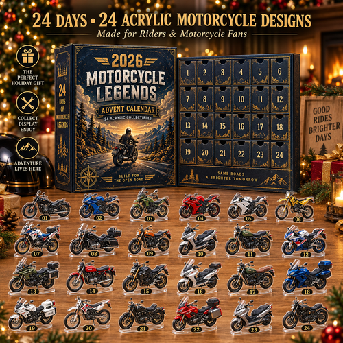 🎁 2026 Motorcycle Legends Advent Calendar – 24 Flat Acrylic Motorcycle Collectibles