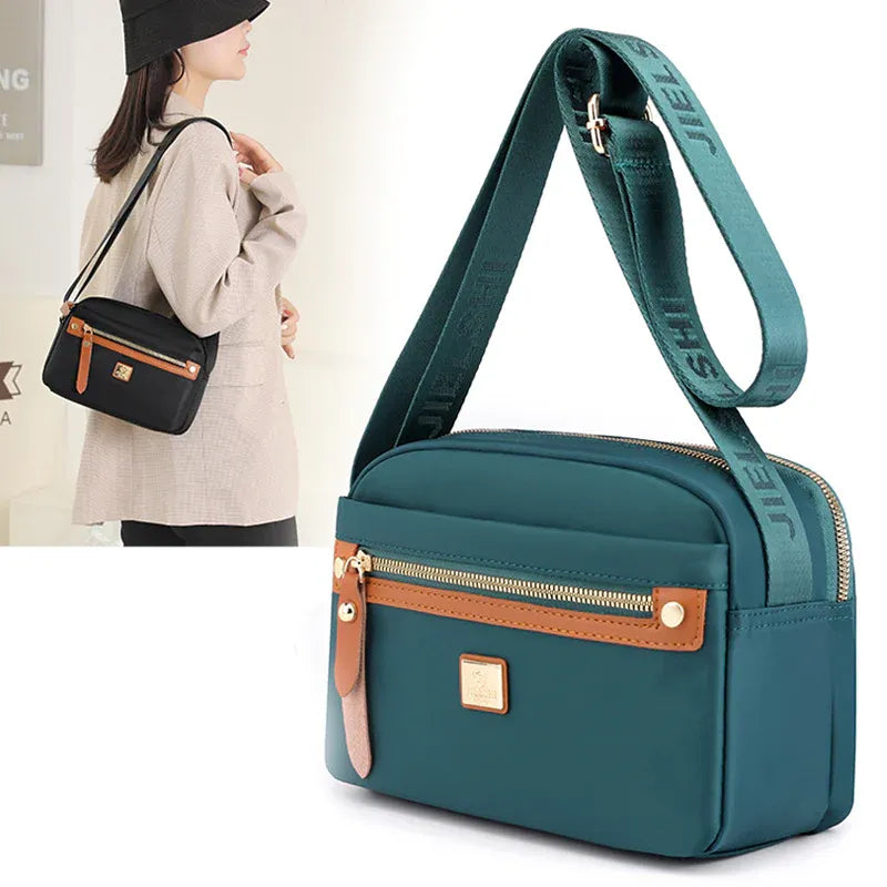 ❤️ Lightweight Red Nylon Crossbody Bag with Adjustable Strap