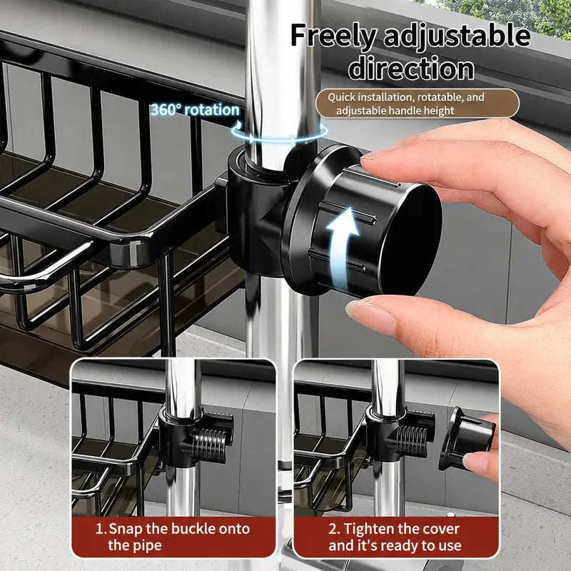 💧🪝 Space-Saving Sink Organizer – Drain, Store & Stay Tidy