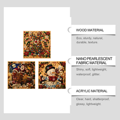 ✨Complete Craft Tools Holiday‑Themed Wooden Frame Decor Art