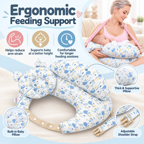 Adjustable Nursing Support Pillow 🍼 – Feeding Cushion with Strap