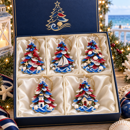 Coastal Christmas Tree Ornaments 🌊 – Patriotic Seaside Designs for 2026
