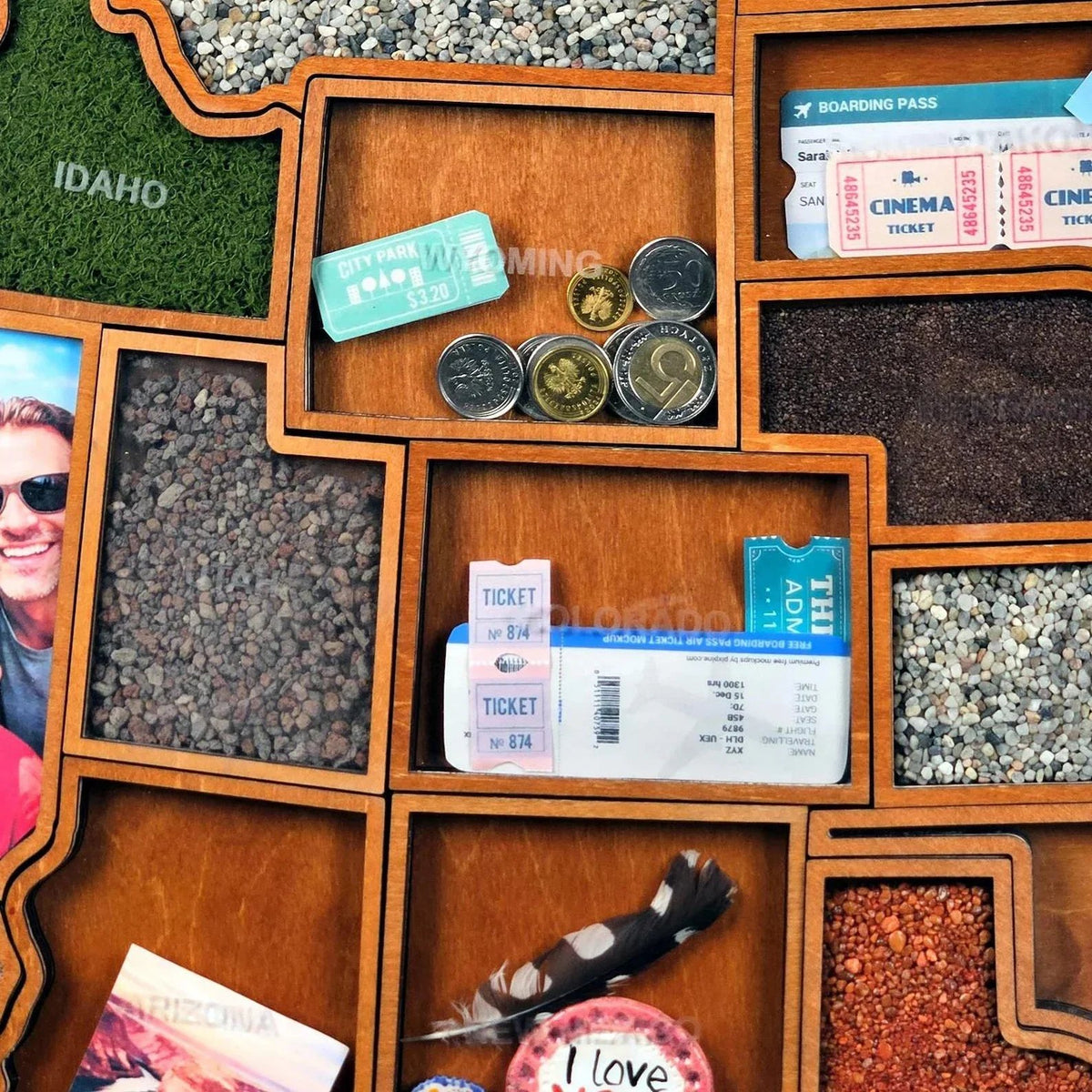 🎉🎁 Personalized USA Travel Memory Map – Collect & Display Your Travel Keepsakes