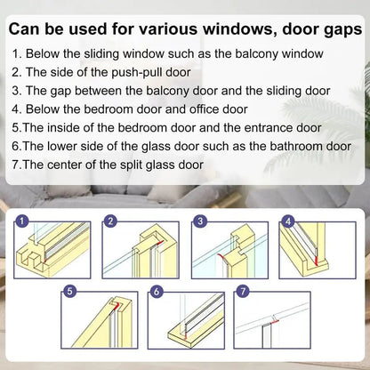 🚪 16.4 FT Door Weather Stripping – Self-Adhesive Draft Seal for Doors & Windows