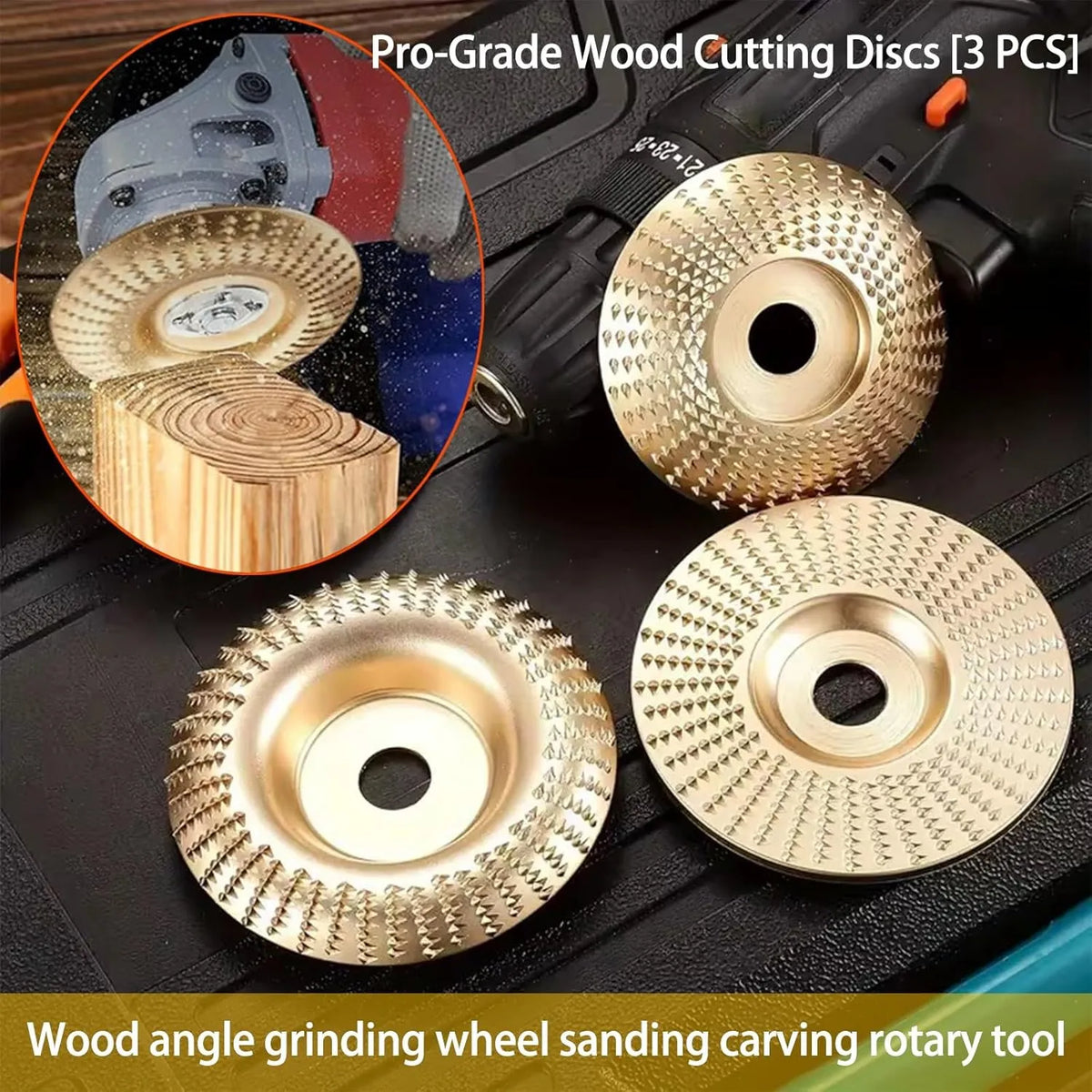 3-Piece Wood Carving Disc Set 🪵 – Precision Shaping Tools