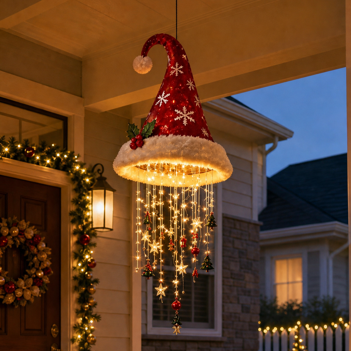 ⏰ LAST DAY 50% OFF🎅Hanging Lighted Santa Hat LED Christmas String Lights for Holiday Decor