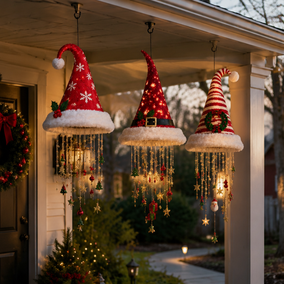 ⏰ LAST DAY 50% OFF🎅Hanging Lighted Santa Hat LED Christmas String Lights for Holiday Decor