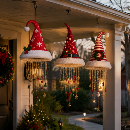 ⏰ LAST DAY 50% OFF🎅Hanging Lighted Santa Hat LED Christmas String Lights for Holiday Decor