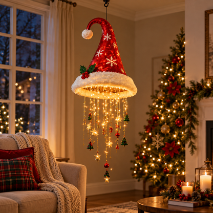 ⏰ LAST DAY 50% OFF🎅Hanging Lighted Santa Hat LED Christmas String Lights for Holiday Decor