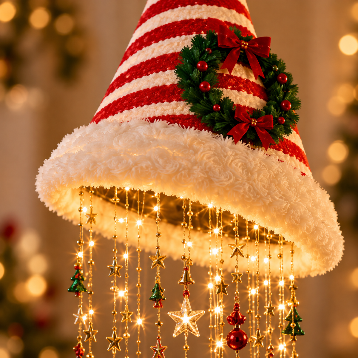 ⏰ LAST DAY 50% OFF🎅Hanging Lighted Santa Hat LED Christmas String Lights for Holiday Decor