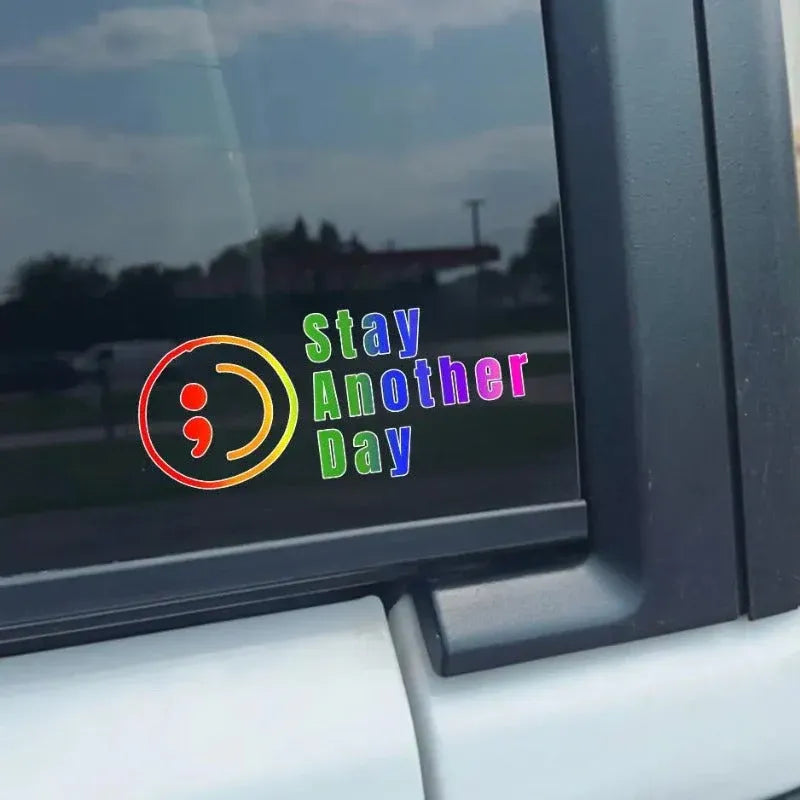 Stay Another Day Lime Green Vinyl Decal 💚 Uplifting Message Sticker