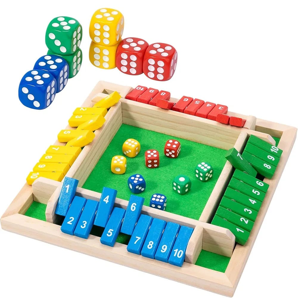 SHUT THE BOX-WOODEN DICE BOARD GAME