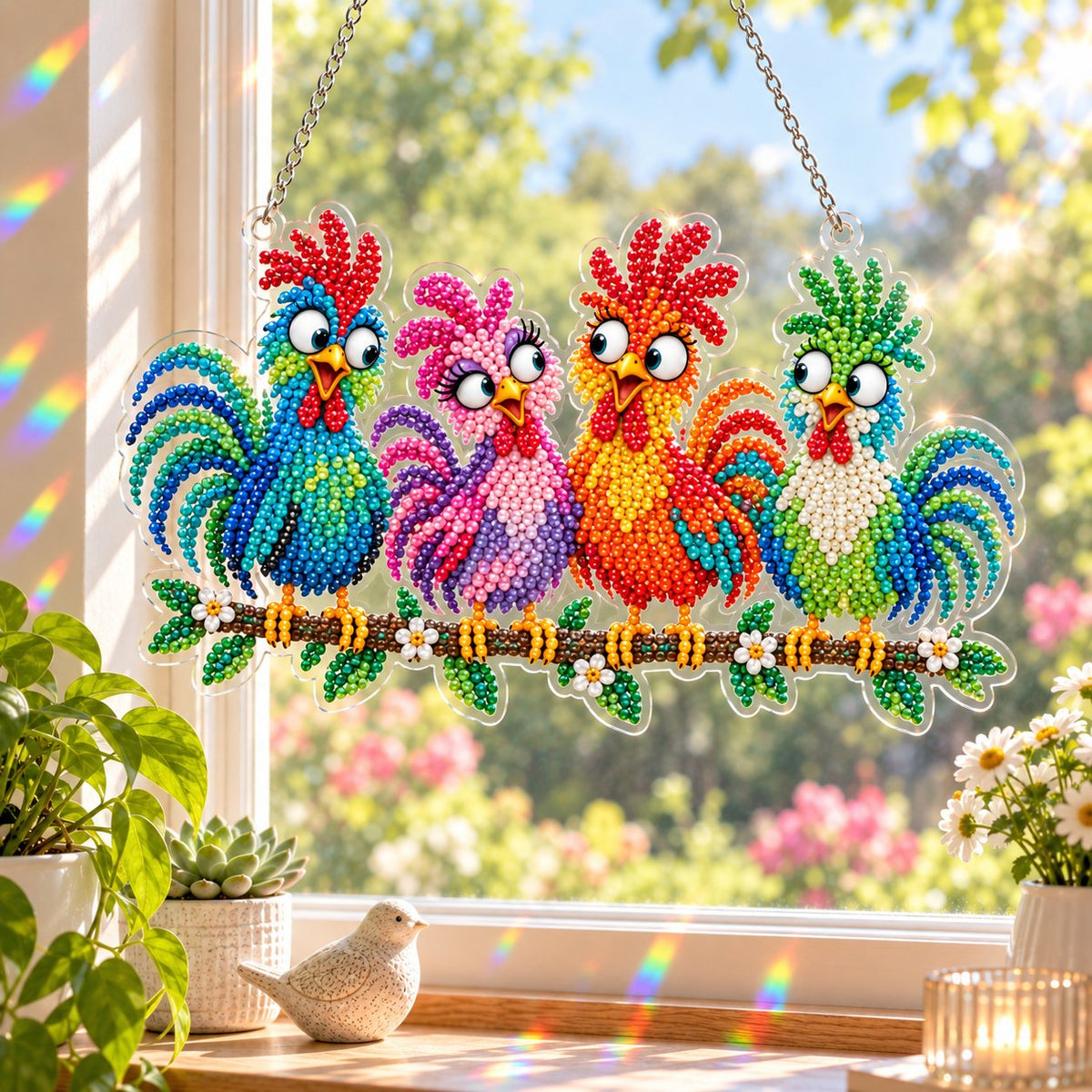 💯🐦✨ Sunny Birds Diamond Art Suncatcher DIY Kit
