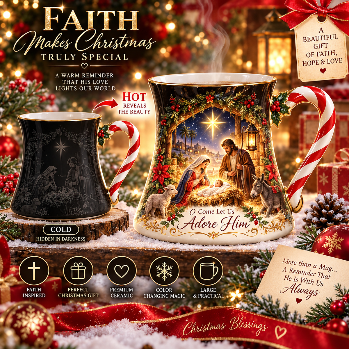 Christmas Magic Color-Changing Mug – Heat Reveal Holiday Gift