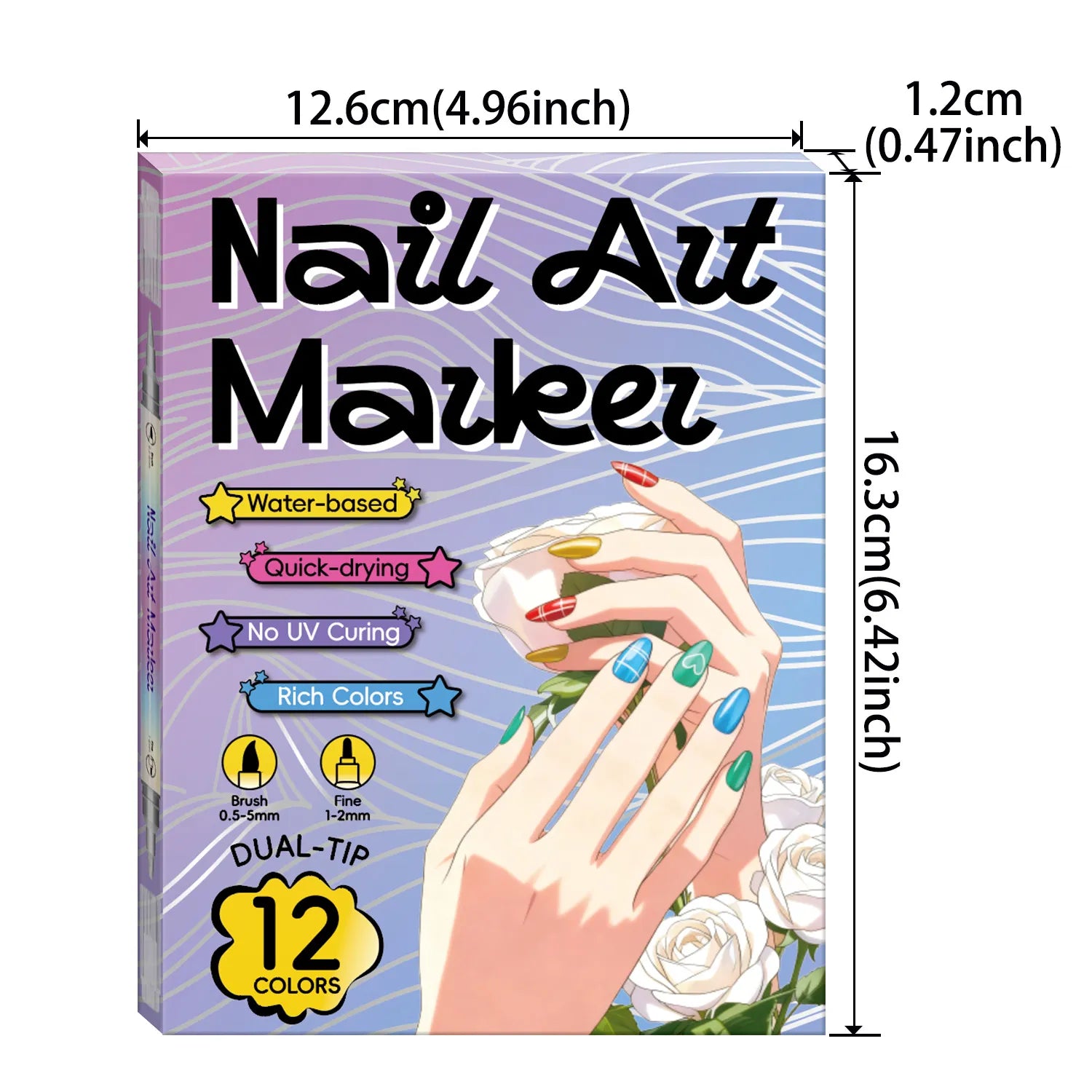 12/24 Colors Nail Art Pens – DIY 3D Markers for Drawing, Dotting & Manicure