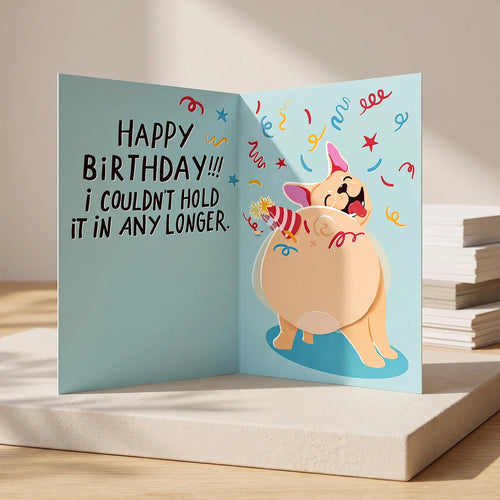 🐶Funny Farting Dog Birthday Card ✨Humorous Greeting Card for Gift Giving
