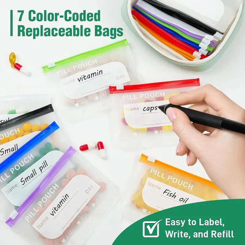 🔥Last Day 40% Off ! Crush‑Proof Waterproof Pill Pouch Set💊
