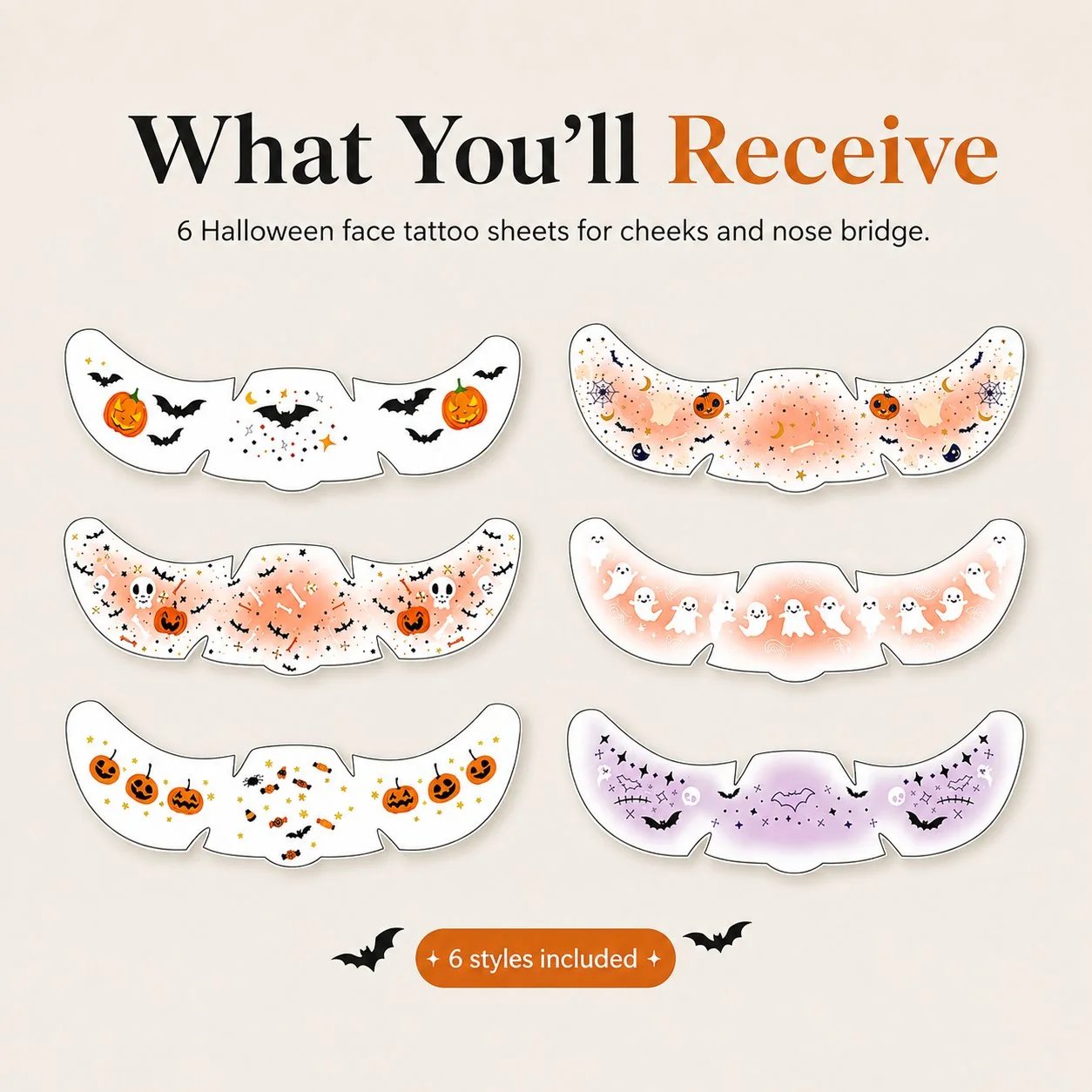 ✨ Temporary Freckle Face Tattoos – 6 Themed Styles for Every Mood