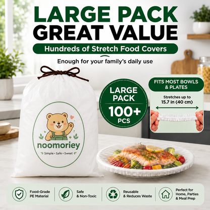 🍽️✨ 100PCS Stretch Food Covers – Quick, Easy & Mess-Free Freshness