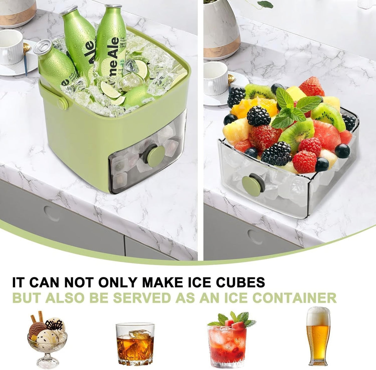 🧊✨ Stackable Ice Cube Tray with Storage Bin – Freeze, Store & Serve with Less Mess