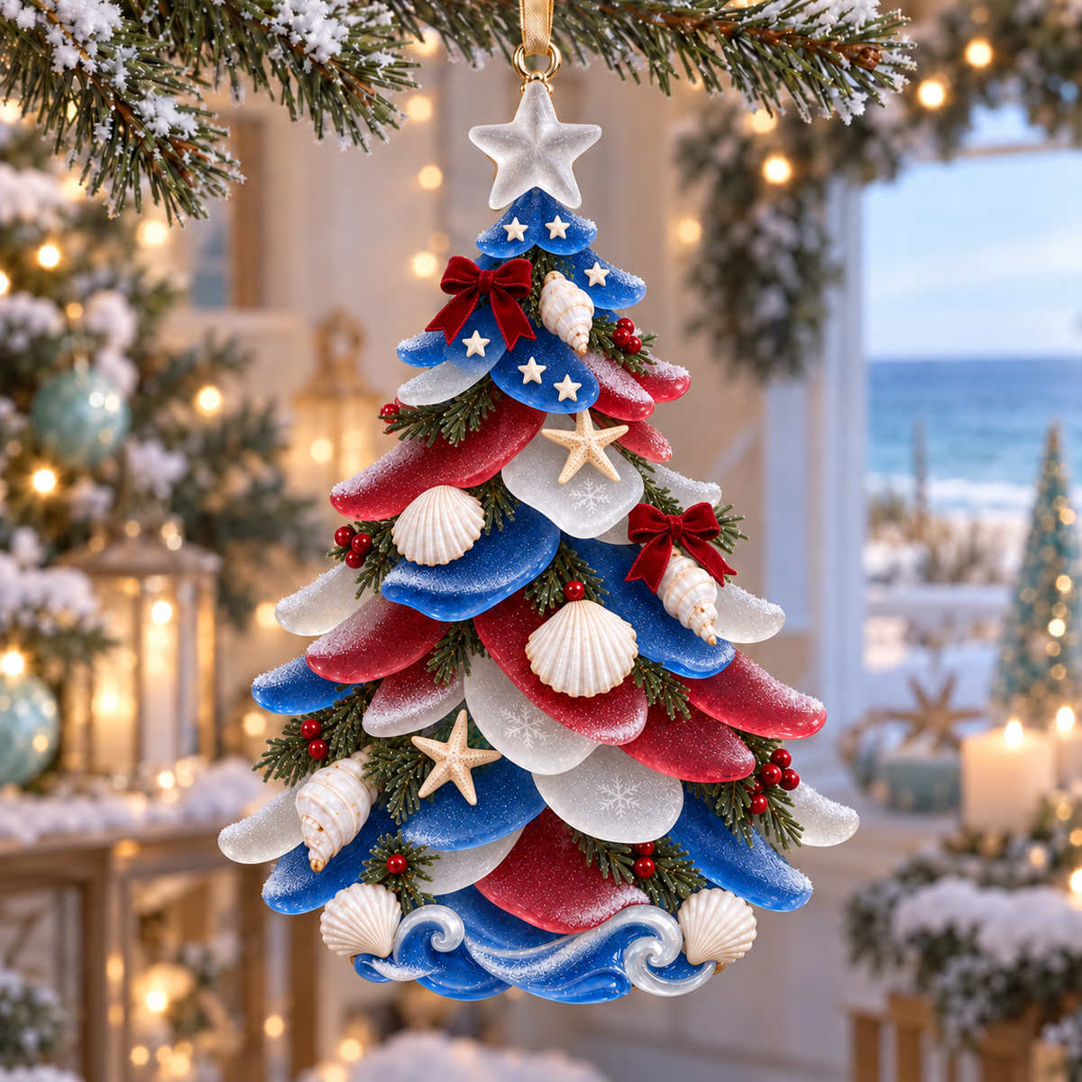Coastal Christmas Tree Ornaments 🌊 – Patriotic Seaside Designs for 2026