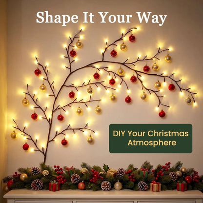 Flexible LED Branch Wall Lights ✨ – Remote-Controlled Glow for Seasonal Decorating